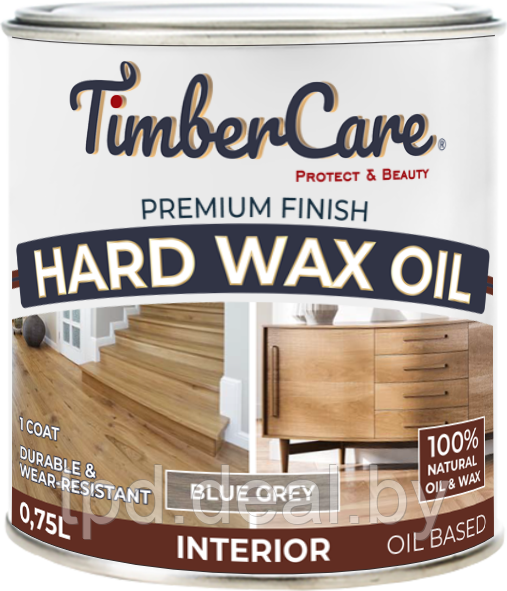 ЦВЕТНОЕ ЗАЩИТНОЕ МАСЛО С ТВЕРДЫМ ВОСКОМ TimberCare Hard Wax Color Oil,Холодный серый, сатин, банка 2,5 л - фото 1 - id-p194153305