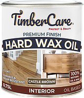 ЦВЕТНОЕ ЗАЩИТНОЕ МАСЛО С ТВЕРДЫМ ВОСКОМ TimberCare Hard Wax Color Oil,Темно-коричневый, сатин банка 0,75 л