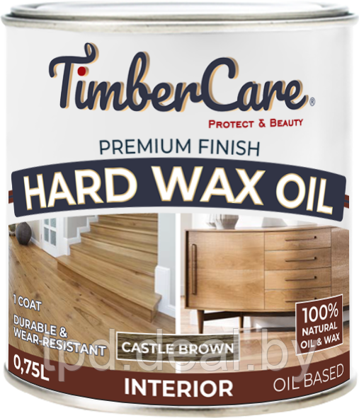 ЦВЕТНОЕ ЗАЩИТНОЕ МАСЛО С ТВЕРДЫМ ВОСКОМ TimberCare Hard Wax Color Oil,Темно-коричневый, сатин банка 0,75 л - фото 1 - id-p194153297