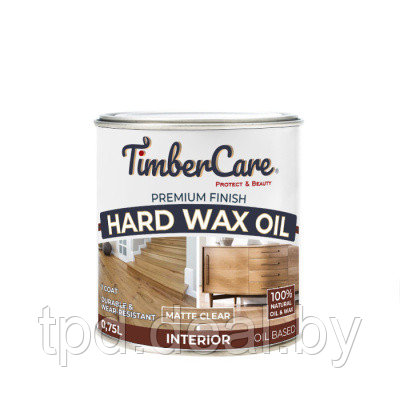 ЗАЩИТНОЕ МАСЛО С ТВЕРДЫМ ВОСКОМ TimberCare Hard Wax Oil , прозрачное матовое, банка 0,175 л - фото 1 - id-p194153253