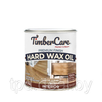 ЗАЩИТНОЕ МАСЛО С ТВЕРДЫМ ВОСКОМ TimberCare Hard Wax Oil , прозрачное матовое, банка 0,175 л