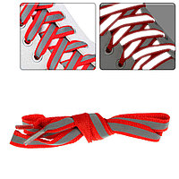 Шнурки красные со светоотражателем 110см, с плоским сечением 10мм Onlitop 1859411