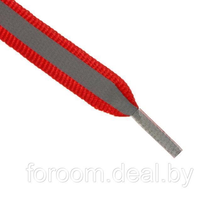 Шнурки красные со светоотражателем 110см, с плоским сечением 10мм Onlitop 1859411 - фото 6 - id-p224818132