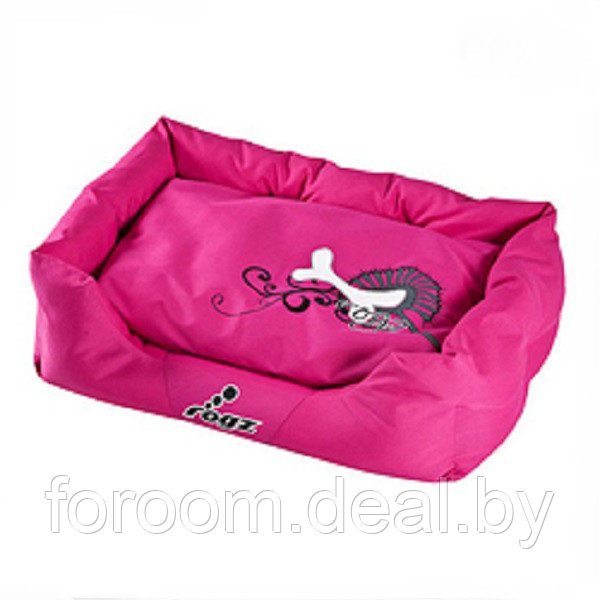 Rogz лежак д/с с бортом и подушкой Spice Podz L розовый с костью (55*88*26 см), шт - фото 1 - id-p224818191