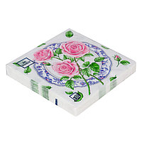 Салфетки бумажные "Декор с розами" 33x33см, 3 слоя, 20шт. Bouquet Art 57300