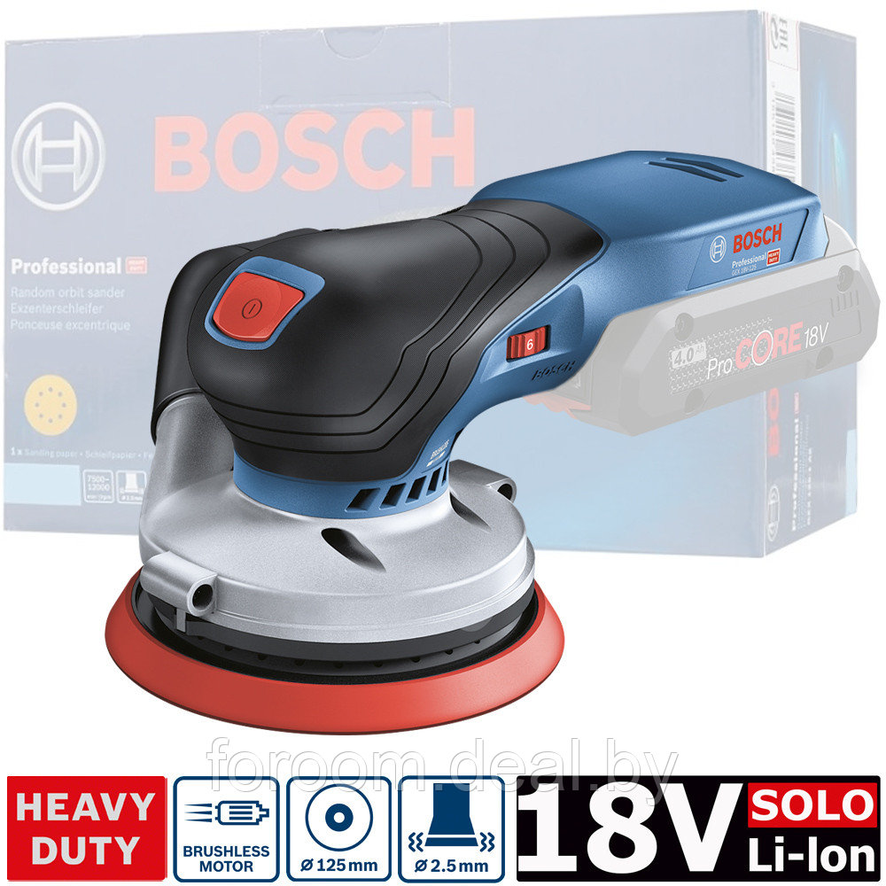 Эксцентриковая шлифмашина аккумуляторная GEX 18V-125 Professional BOSCH (0601372201) - фото 1 - id-p224817811