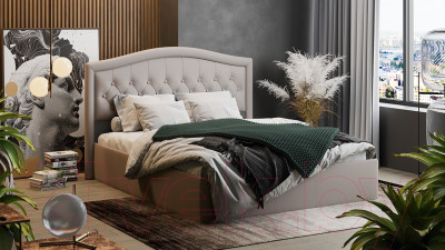 Двуспальная кровать ТриЯ Адель универсальный тип 1 с ПМ 160x200 - фото 2 - id-p224819432
