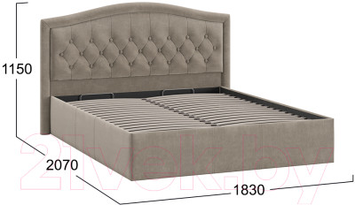 Двуспальная кровать ТриЯ Адель универсальный тип 1 с ПМ 160x200 - фото 5 - id-p224819432