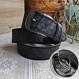 Кожаный ремень 4,5см Ремарт ТЁРКА чёрный, фото 3