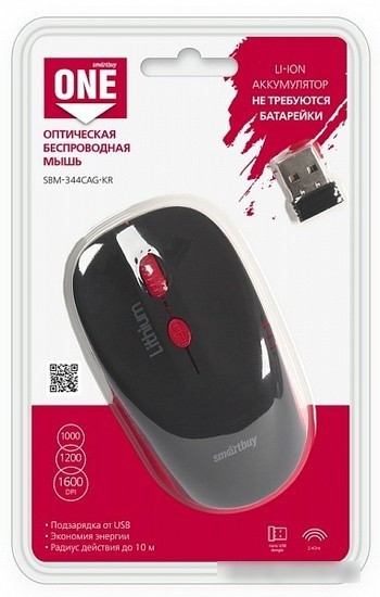 Мышь SmartBuy One 344CAG (черный/красный) [SBM-344CAG-KR] - фото 5 - id-p224821199