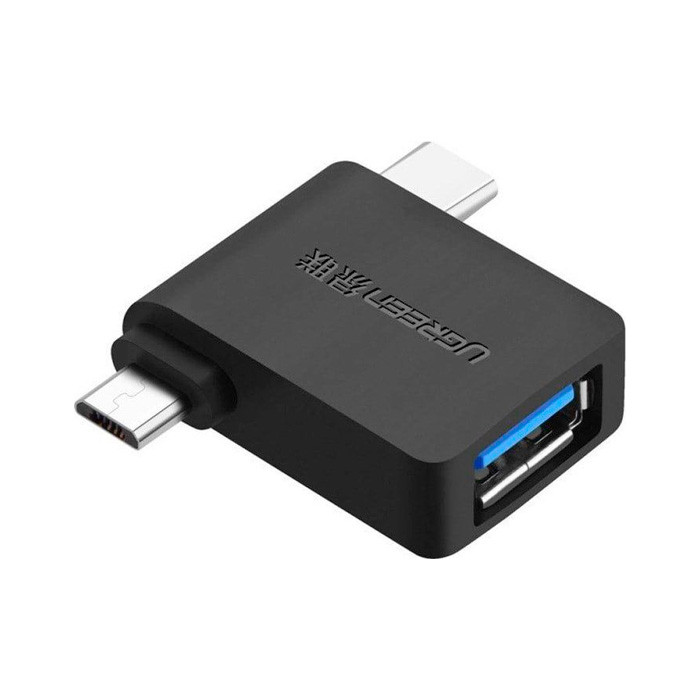 Адаптер Ugreen microUSB +Type-C to Type-A / 30453 - фото 1 - id-p224822801