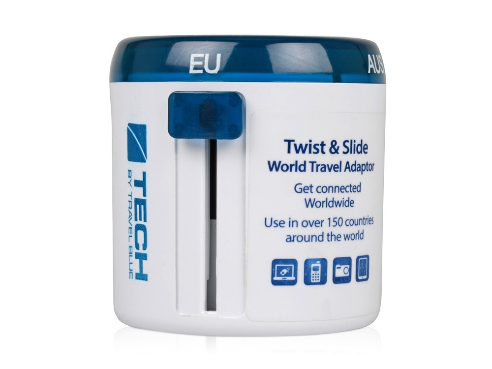 Адаптер Travel Blue Twist & Slide Travel Adaptor, голубой/белый - фото 6 - id-p224823129