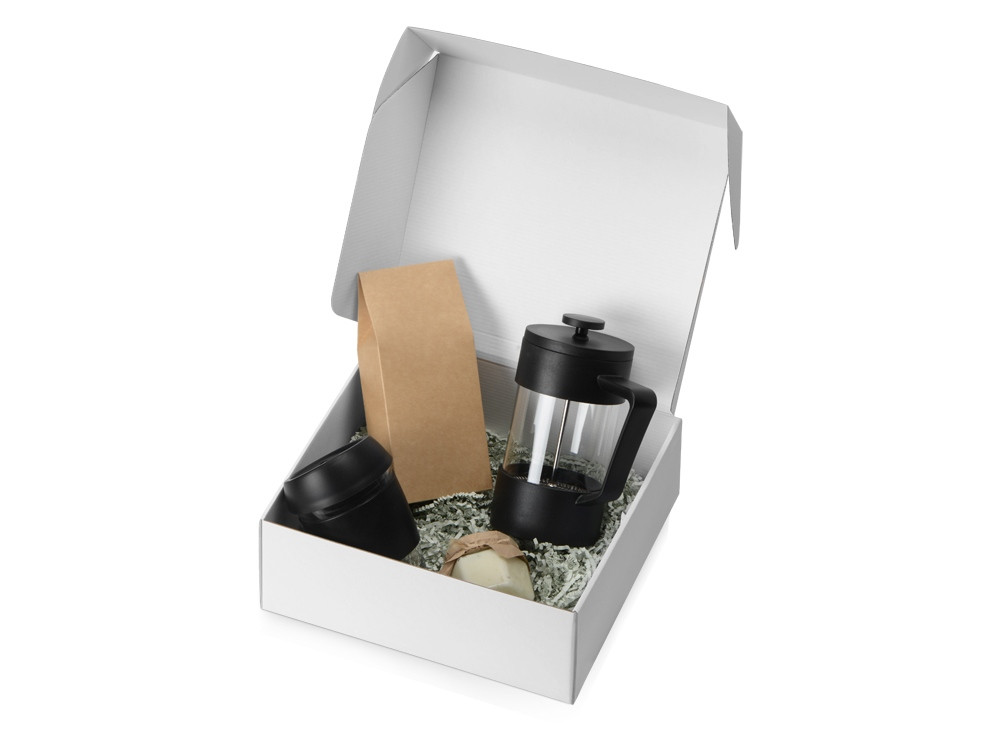 Подарочный набор с кофе, кружкой и френч-прессом Бодрое утро, черный - фото 2 - id-p224823312