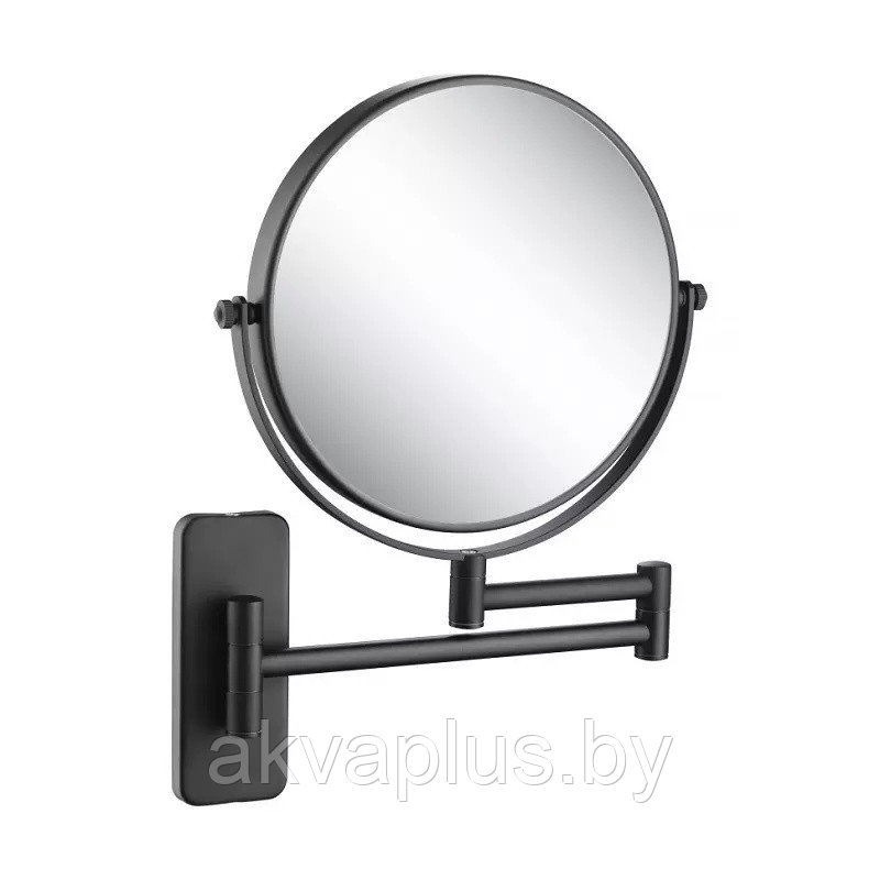 Зеркало косметическое увеличение 5х поворотное к стене черное (9341MB)