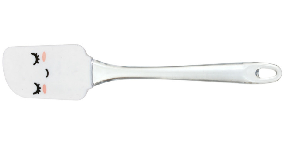 Силиконовая лопатка «Вкусно!» 5*24 см, белая с прозрачным - фото 1 - id-p224826170