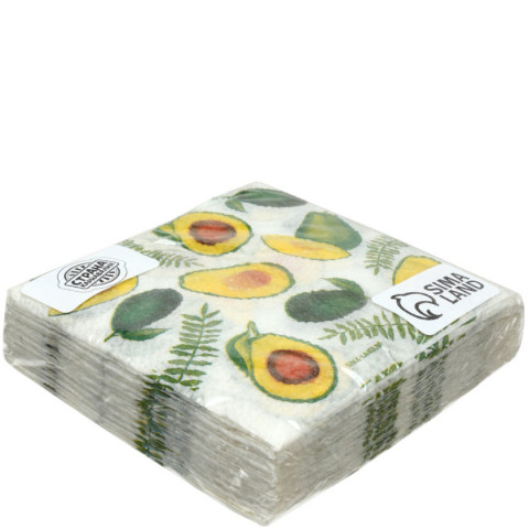 Салфетки сервировочные Sima-Land 24*24 см, 20 шт., «Сочные авокадо»