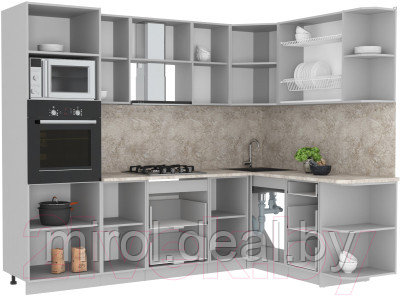 Готовая кухня Интерлиния Мила Лайт 1.68x2.6 правая - фото 4 - id-p224827207