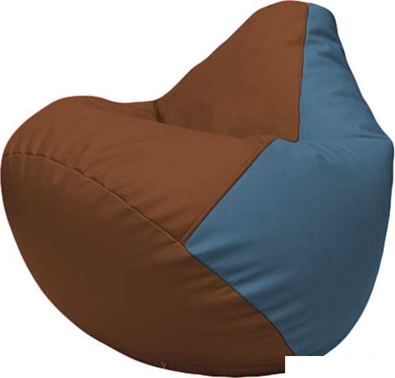 Кресло-мешок Flagman Груша Макси Г2.3-0703 (коричневый/синий) - фото 1 - id-p224104125