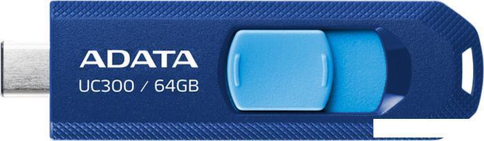 USB Flash ADATA UC300 64GB (синий/голубой), фото 2