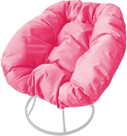Кресло M-Group Пончик 12310108 без ротанга (белый/розовая подушка) - фото 1 - id-p224456003