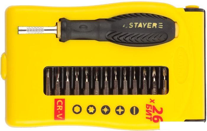Отвертка с набором Stayer 25614-H28 (28 предметов)