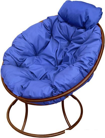 Кресло M-Group Папасан мини 12060210 (коричневый/синяя подушка) - фото 1 - id-p224456080