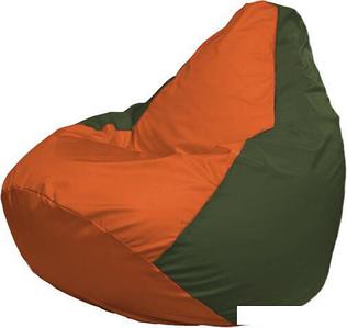 Кресло-мешок Flagman Груша Макси Г2.1-211 (оливковый темный/оранжевый)