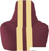 Кресло-мешок Flagman Спортинг С1.1-304 (бордовый/светло-бежевый)