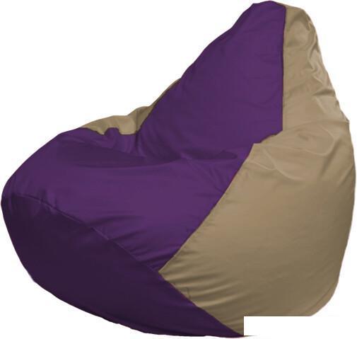 Кресло-мешок Flagman Груша Макси Г2.1-70 (бежевый темный/фиолетовый)