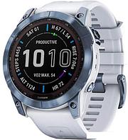 Умные часы Garmin Fenix 7X Sapphire Solar 51 мм (голубой минерал/белый камень)