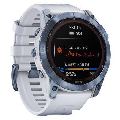 Умные часы Garmin Fenix 7X Sapphire Solar 51 мм (голубой минерал/белый камень) - фото 5 - id-p224656304