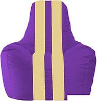 Кресло-мешок Flagman Спортинг С1.1-73 (фиолетовый/светло-бежёвый)