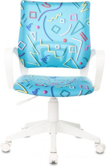 Компьютерное кресло Бюрократ Burokids 1W 1920811 (голубой Sticks 06/пластик белый) - фото 2 - id-p224656535