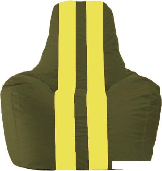 Кресло-мешок Flagman Спортинг С1.1-57 (тёмно-оливковый/жёлтый) - фото 1 - id-p224103710