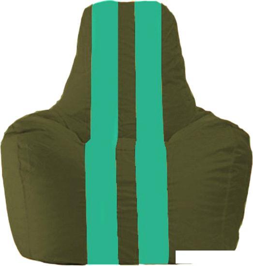 Кресло-мешок Flagman Спортинг С1.1-58 (тёмно-оливковый/бирюзовый) - фото 1 - id-p224103738