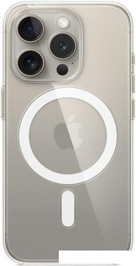 Чехол для телефона Apple MagSafe Clear Case для iPhone 15 Pro (прозрачный) - фото 1 - id-p224697204