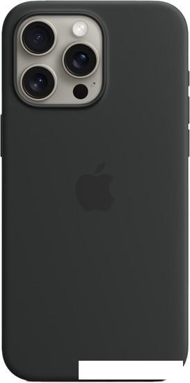 Чехол для телефона Apple MagSafe Silicone Case для iPhone 15 Pro Max (черный) - фото 1 - id-p224697302