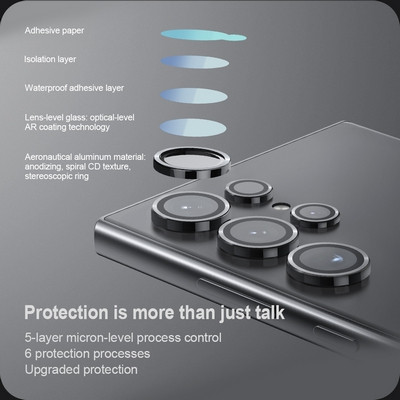 Защитное стекло на камеру Supglass Anti Glare Camera Lens Glass черный для Samsung Galaxy S24 Ultra - фото 5 - id-p224827420