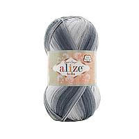 Пряжа Alize Bella Batik 100г цвет 2905 черный,белый,серый