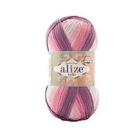 Пряжа Alize Bella Batik 100г цвет 3302 розовый,фиолетовый