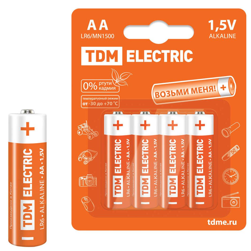 Батарейки LR6 - TDM, 1.5V, Alkaline (AA), 4шт.