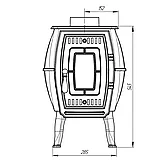 Печь отопительно-варочная ProMetall Бахтинка черная, фото 2