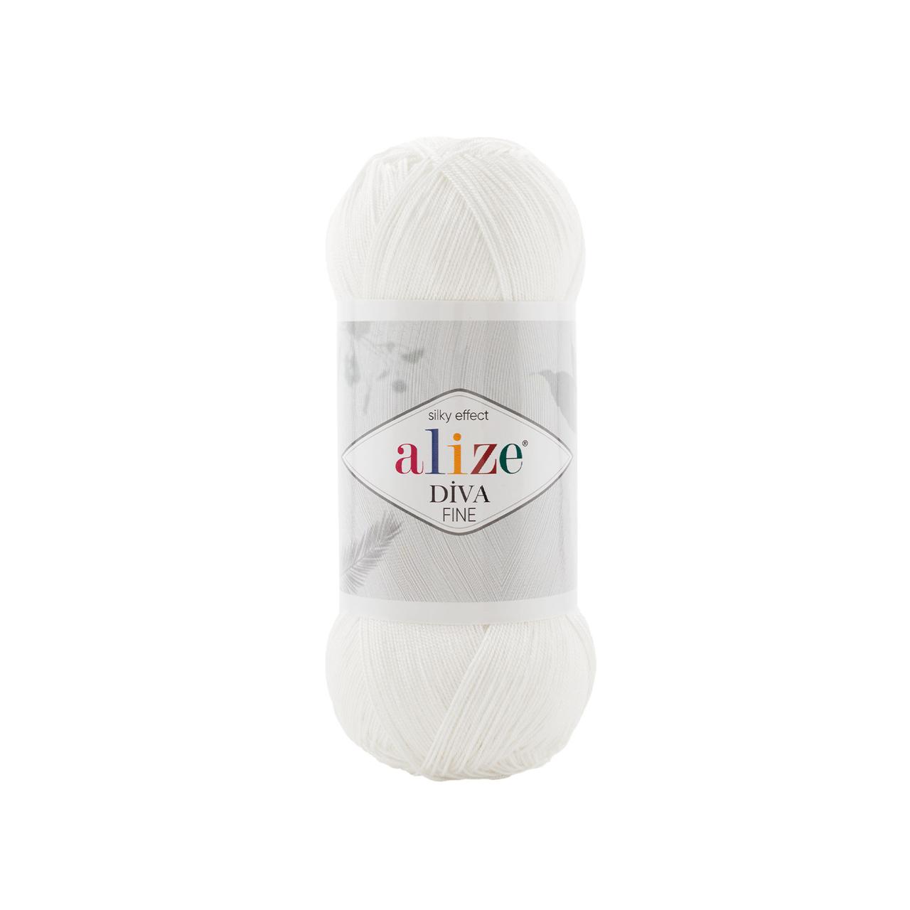 Пряжа Ализе Дива Файн (Alize Diva Fine) цвет 55 белый: продажа, цена в ...