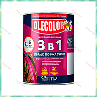 Грунт эмаль по ржавчине 3 в 1 желтый Olecolor - 0.9 кг, краска