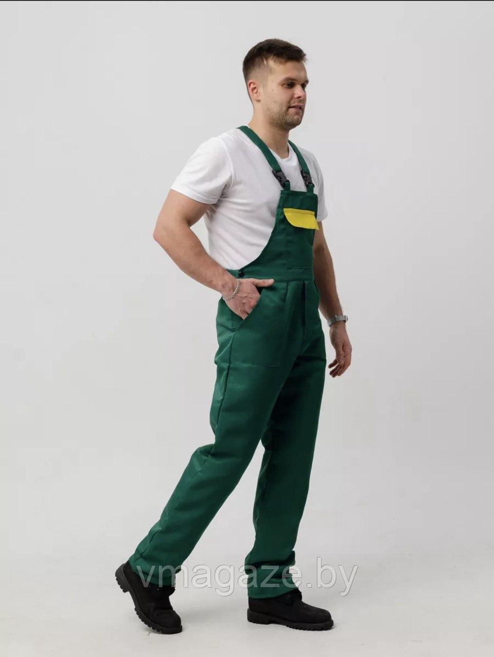 Полукомбинезон рабочий, мужской (цвет зеленый) - фото 2 - id-p224836362