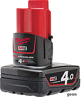 Аккумулятор Milwaukee M12 M12B4 4932430065 (12В/4 Ач)