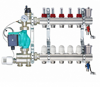 Коллекторы для теплого пола, смесительные узлы, евроконусы