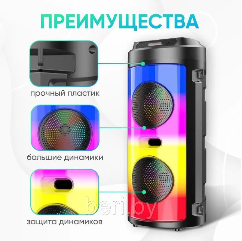 ZQS-4248 Акустическая колонка напольная Bluetooth, микрофон - фото 8 - id-p224840020