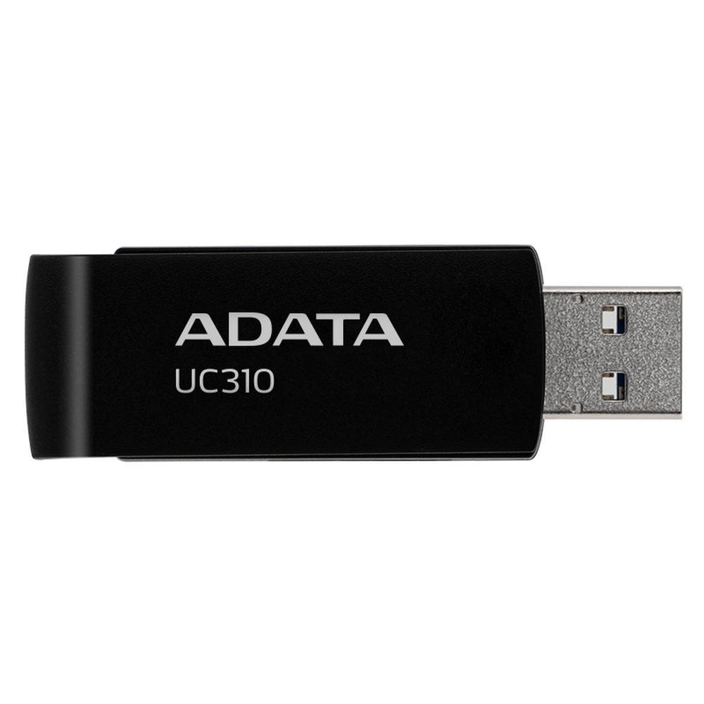 Флэш-накопитель USB3.2 64Gb A-DATA UC310 (UC310-64G-RBK) USB 3.2 Type-A, пластик, поворотный разъем, черный - фото 1 - id-p224840463