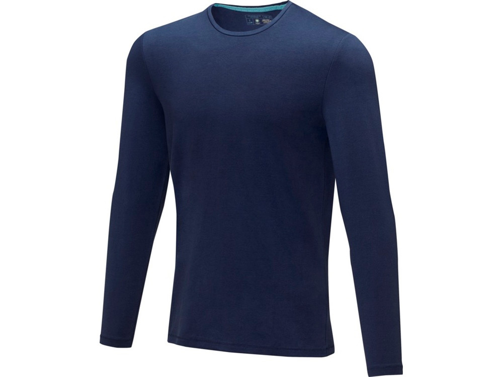 Ponoka мужская футболка из органического хлопка, длинный рукав, темно-синий - фото 1 - id-p224840874